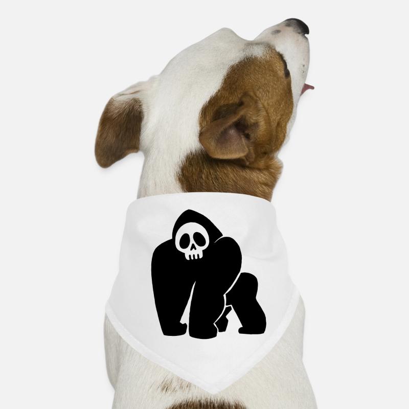 Black Gorilla Skull Dog Bandana