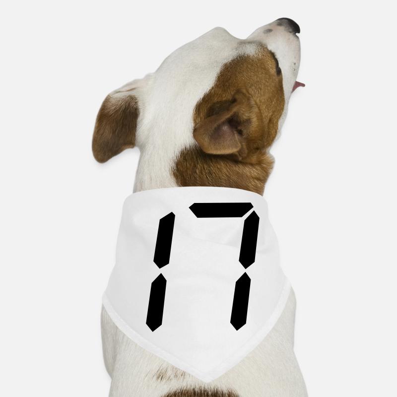 Digital number 17 Dog Bandana
