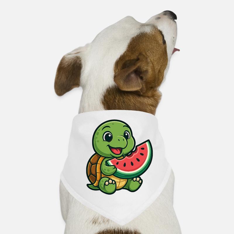Süße Schildkröte mit Melone Sommer Design Hunde-Bandana