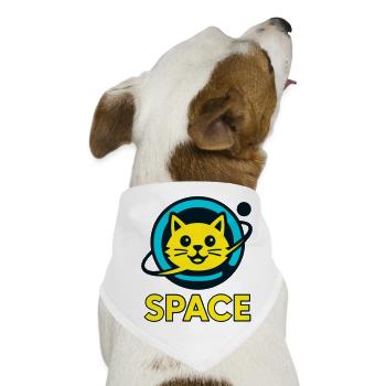 Space-Cat - Hunde-Bandana - Weiß - Vorne