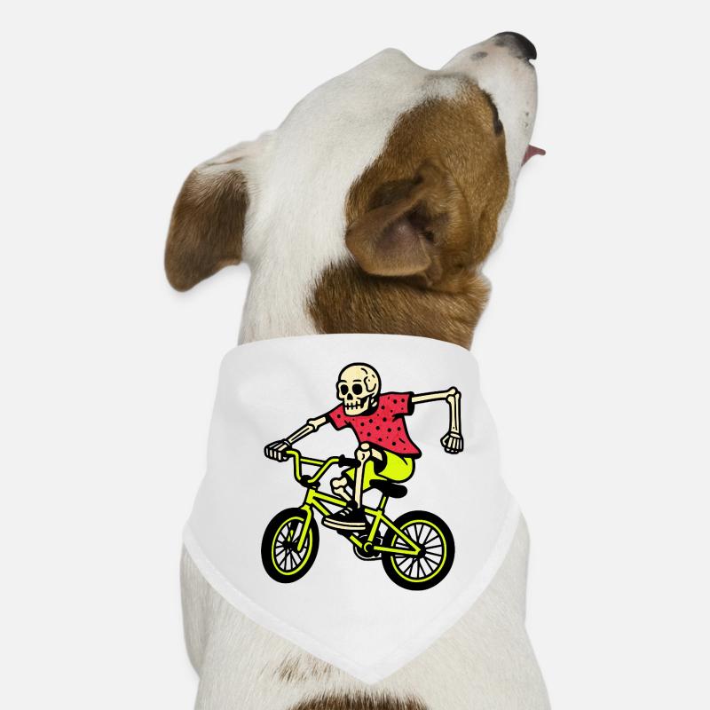 Neon BMX skeleton in tricks – retro vibes Dog Bandana