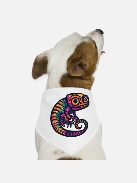 Caméléon Halloween Zombie - Bandana pour chien - blanc - Devant
