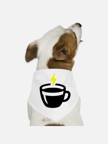 Latte Art Love : Latte Art Énergie Coffee Vector - Bandana pour chien - blanc - Devant