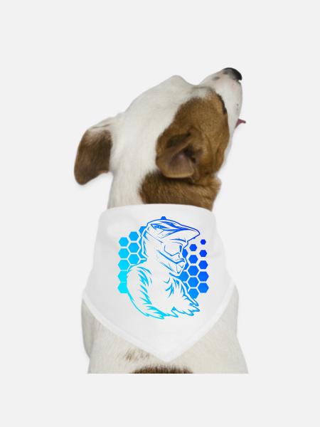 Motocross motif that works immediately - Dog Bandana - white - Front