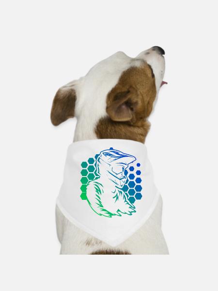 Attention motocross fans, simple statement - Dog Bandana - white - Front