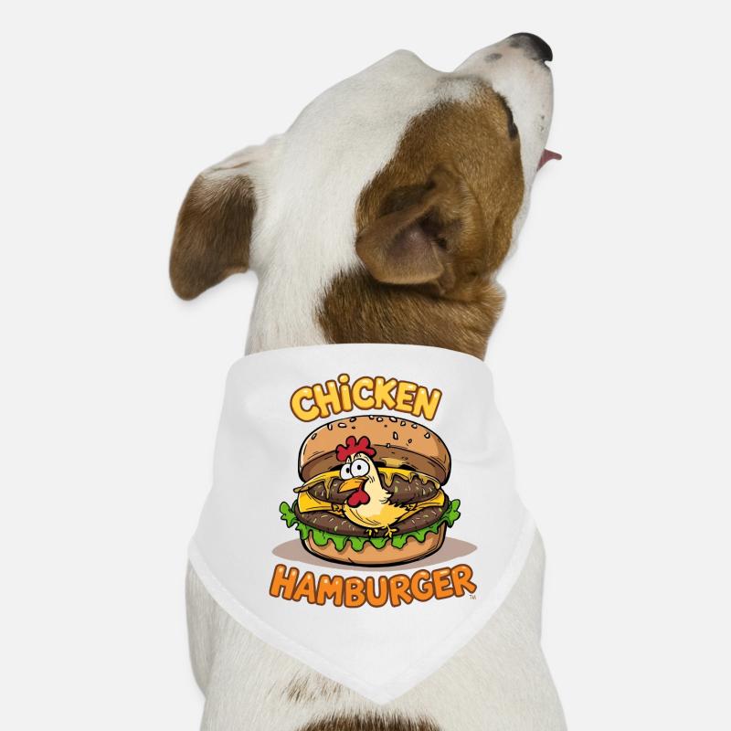 Dessin animé de burger au poulet Bandana pour chien
