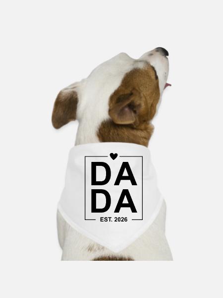 Dada gegründet 2026 - Hunde-Bandana - Weiß - Vorne