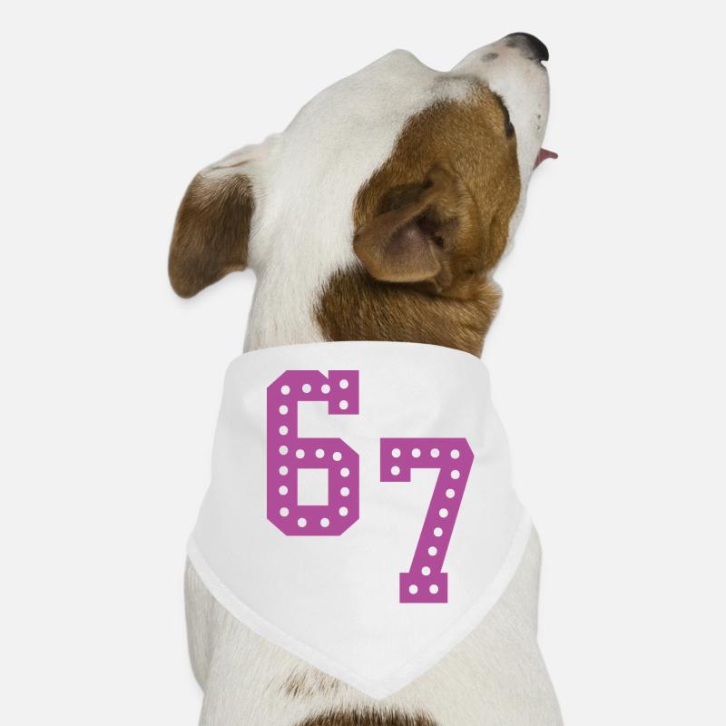 6 7 – Trendy minimalist text design, Dog Bandana