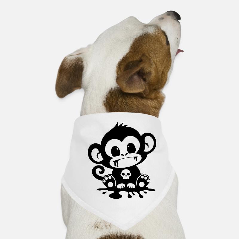 Spooky Monkey with Skull Dog Bandana