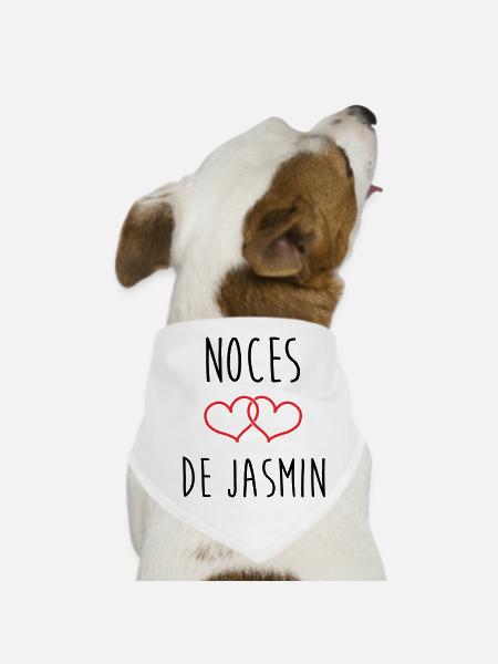 Hochzeitstag – Jasmine-Hochzeit (66 Jahre) - Hunde-Bandana - Weiß - Vorne