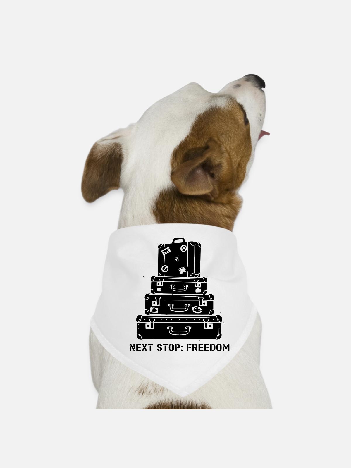 Suitcase Stack Freedom Travel - Dog Bandana - white - Front