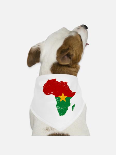Burkina-Faso_Flagge_Afrika_used - Hunde-Bandana - Weiß - Vorne