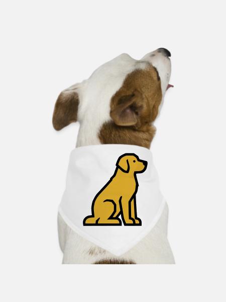 École de chiens Golden Retriever du chien assis - Bandana pour chien - blanc - Devant