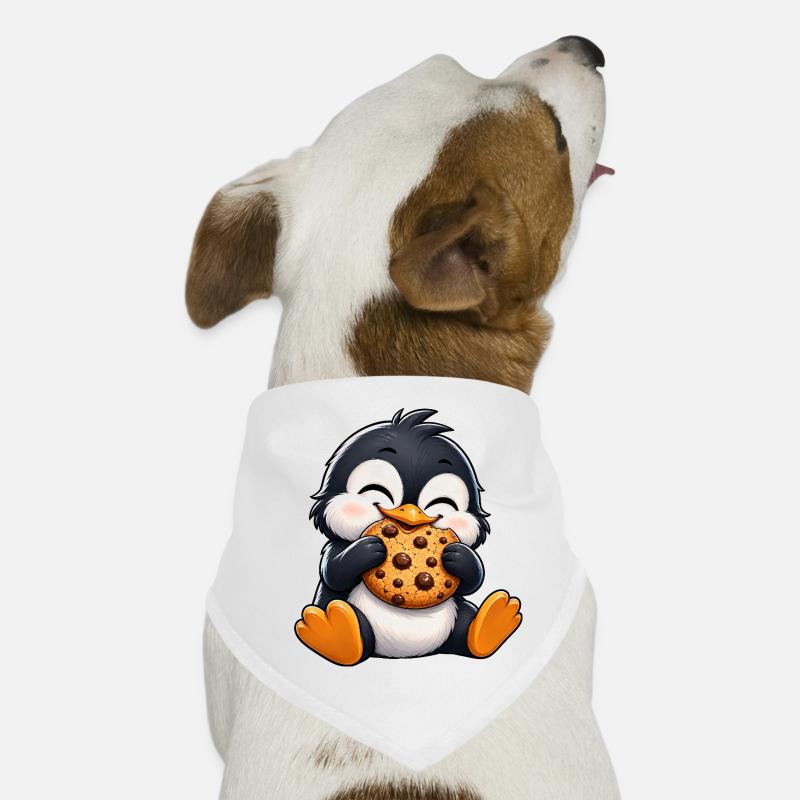 Biscuits dessinés pingouins mignons grignotant des piqûres de bande dessinée Bandana pour chien