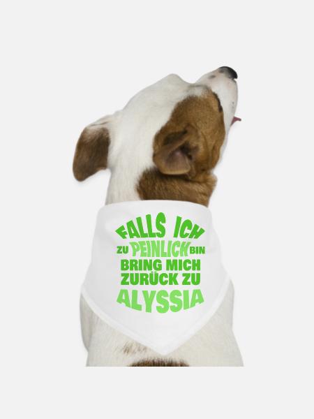 Geschenk für Alyssia - Hunde-Bandana - Weiß - Vorne