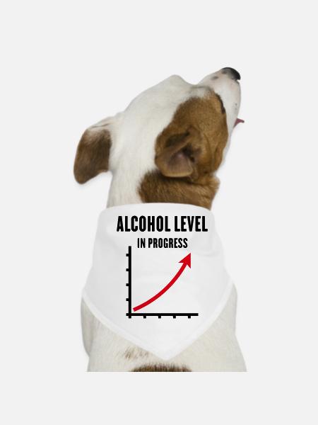 Alcohol Level In Progress (Drinking Team POSRed2C) - Dog Bandana - white - Front