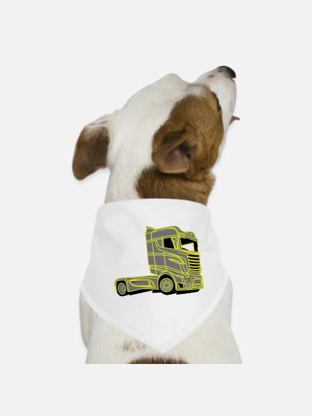 V8 Super R1000 Vabis Truck - Dog Bandana - white - Front