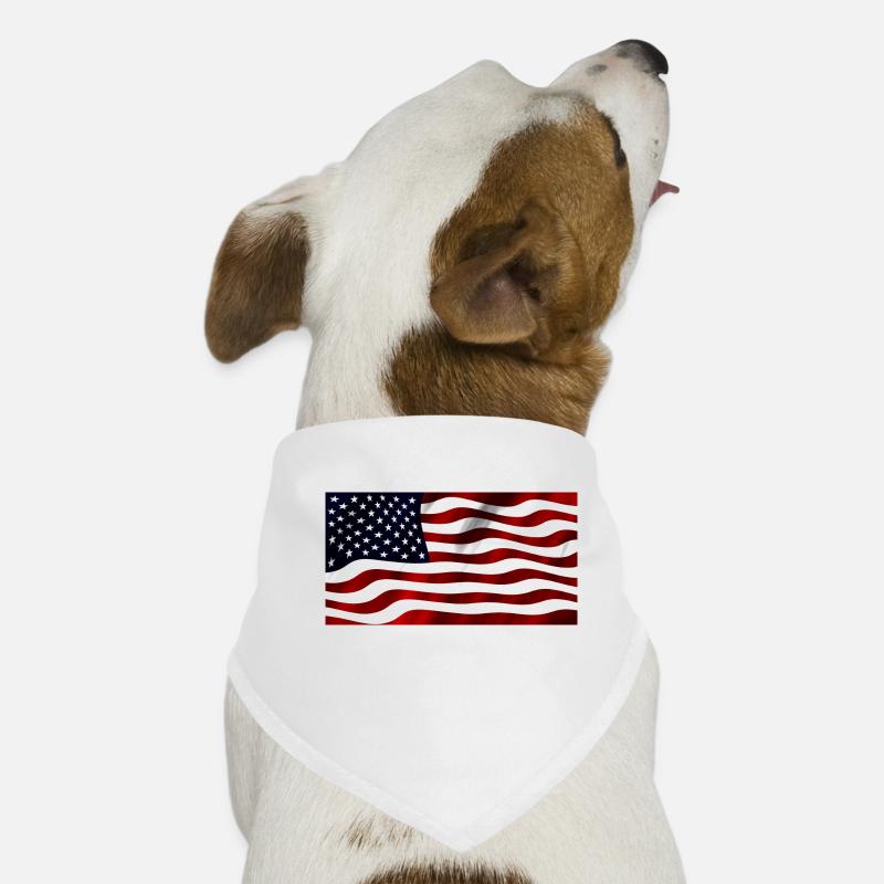 US Flagge - Hunde-Bandana - Weiß