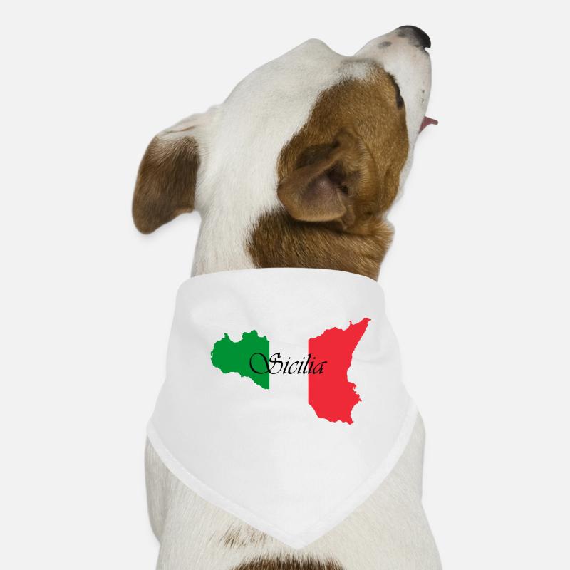 Sicile couleurs classique écrit Sicilia Bandana pour chien