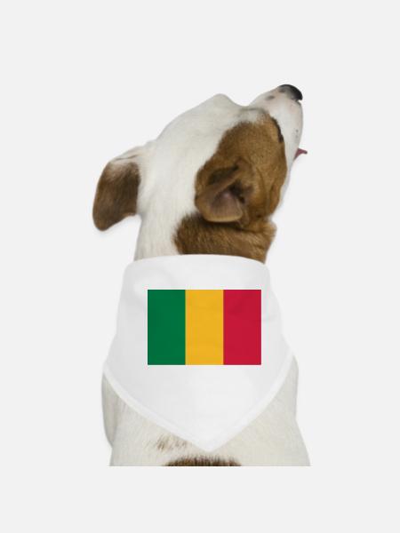 drapeau mali - mali flag - Bandana pour chien - blanc