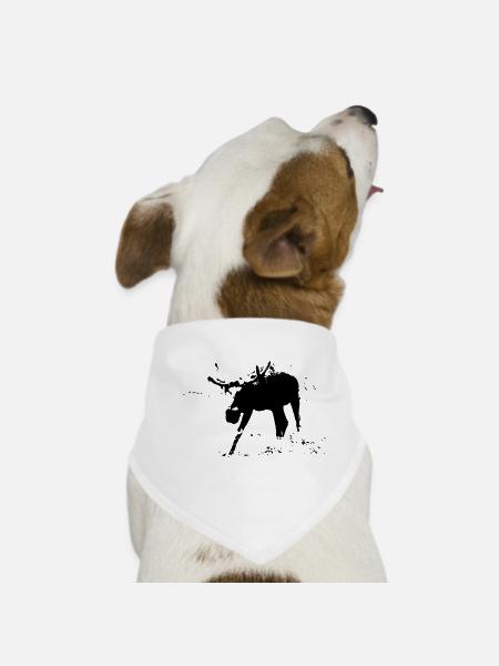 Elch Shirt // Schwedenshirt // Norwegenshirt - Hunde-Bandana - Weiß - Vorne