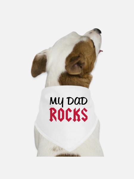 Dad Rocks - Dog Bandana - white