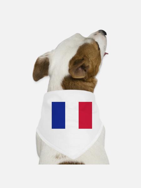 Drapeau de la France - Bandana pour chien - blanc