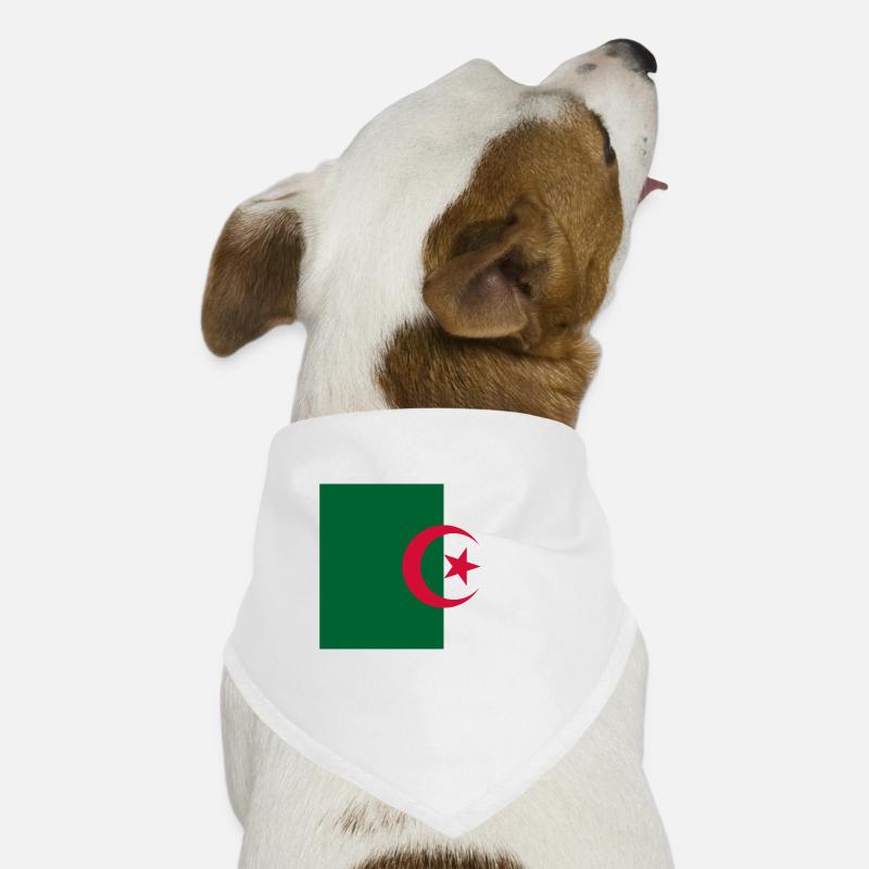 Algérie drapeau algérien drapeau - Bandana pour chien - blanc