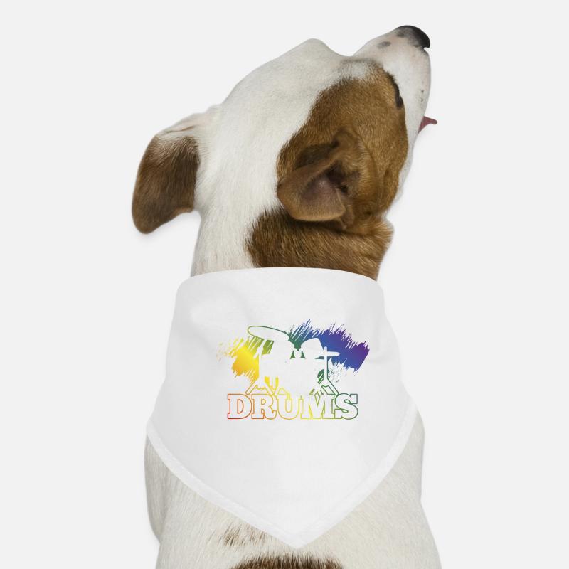 Regenbogenfarben Schlagzeug Splashart Schlagzeuger Hunde-Bandana