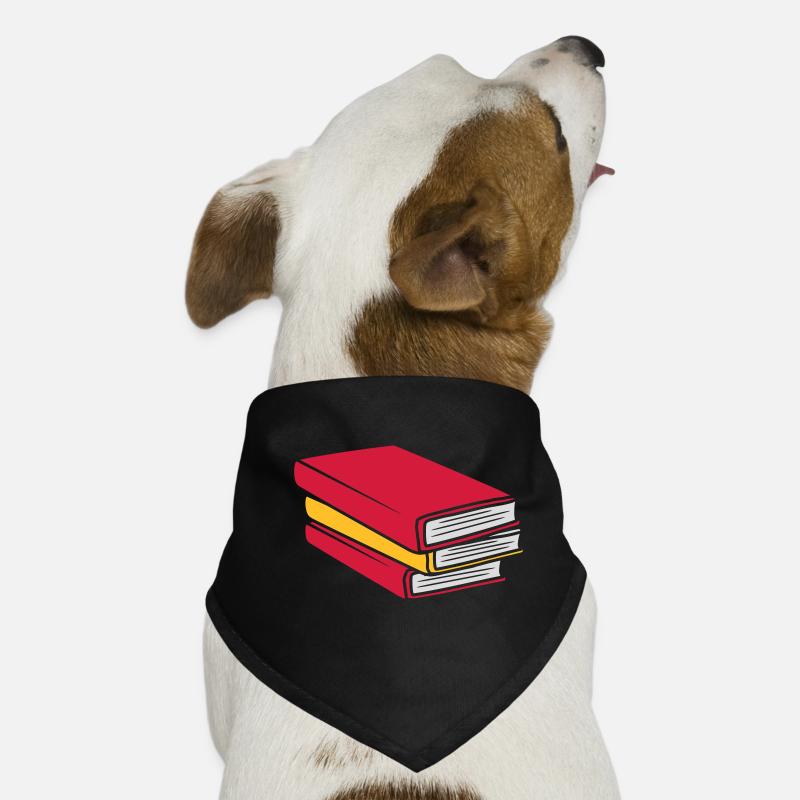 Design gestapelte Bücher Comic Hunde-Bandana