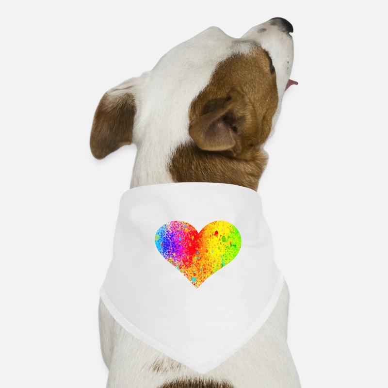 Regenbogen Herz Hunde-Bandana