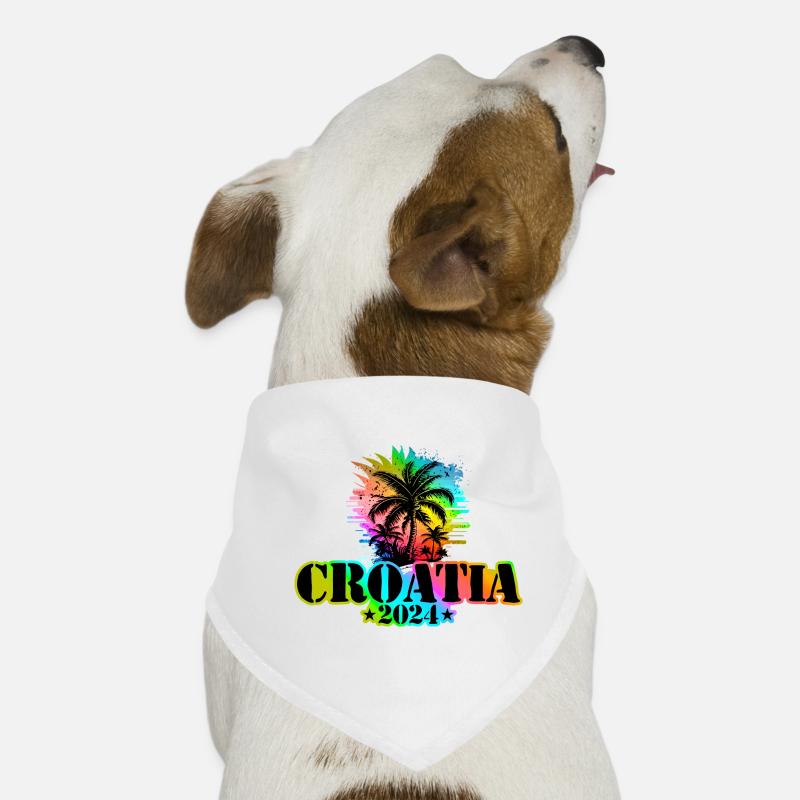 Croatie 2024 Vacances Coloré Bandana pour chien