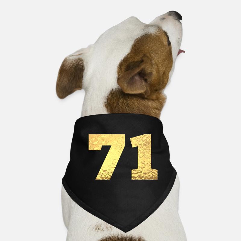 71 Gold Glitter - 71 Birthday Dog Bandana