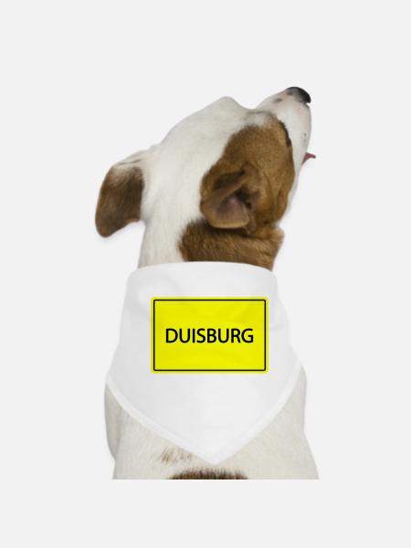 ortsschild duisburg - Hunde-Bandana - Weiß - Vorne