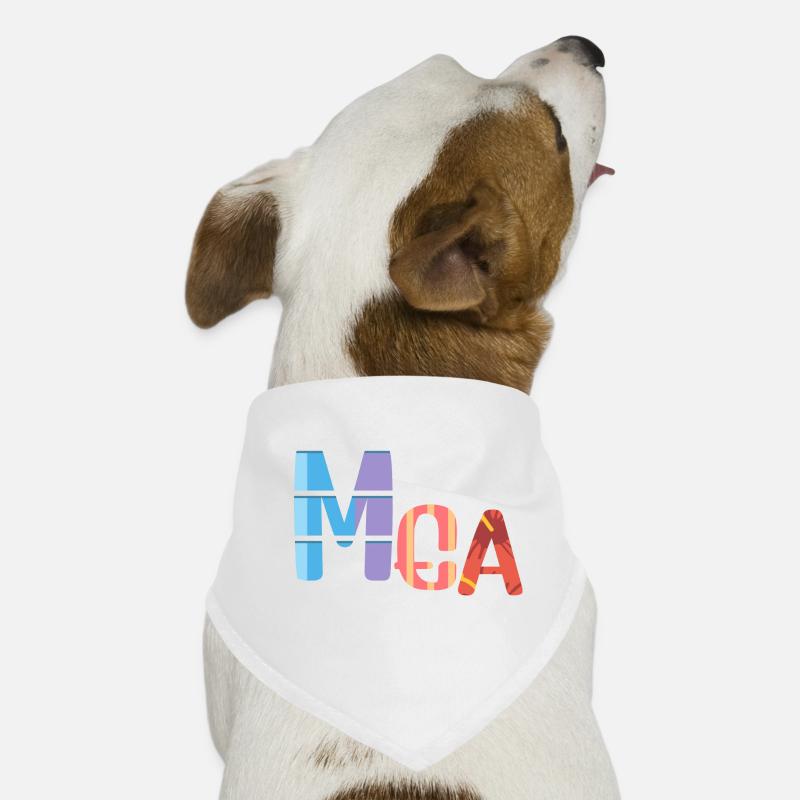 Mea name pastel text colorful Dog Bandana
