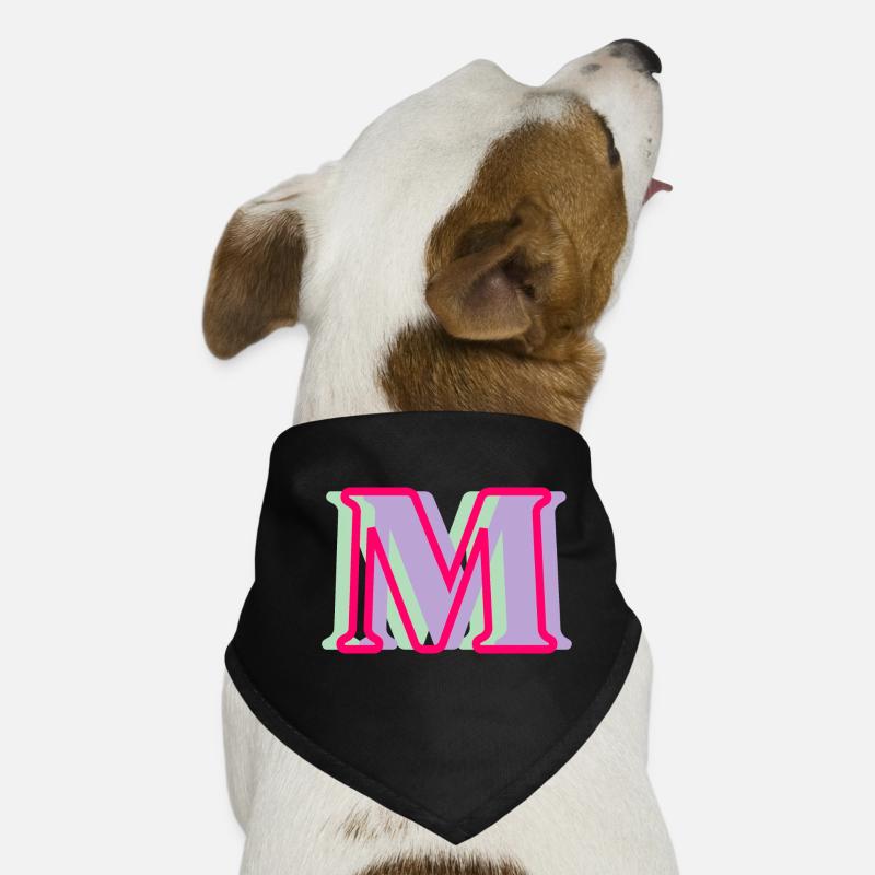 Lettre m multicolore Bandana pour chien