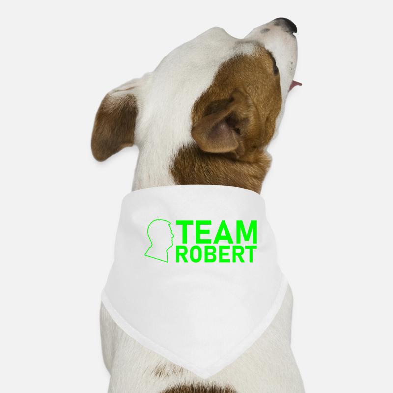Équipe Robert Kopf Vert fluorescent - Bandana pour chien - blanc