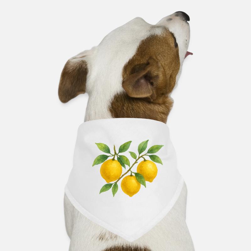 Lemon Branch Watercolor Design Dog Bandana
