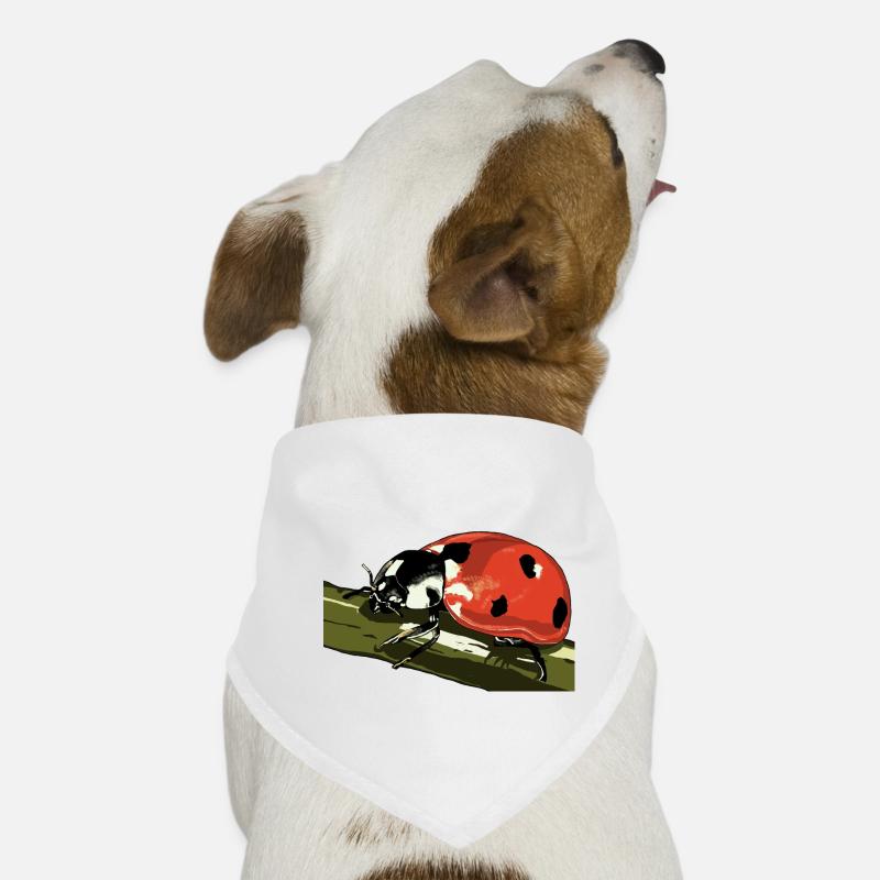 Ladybug on plant stem Dog Bandana