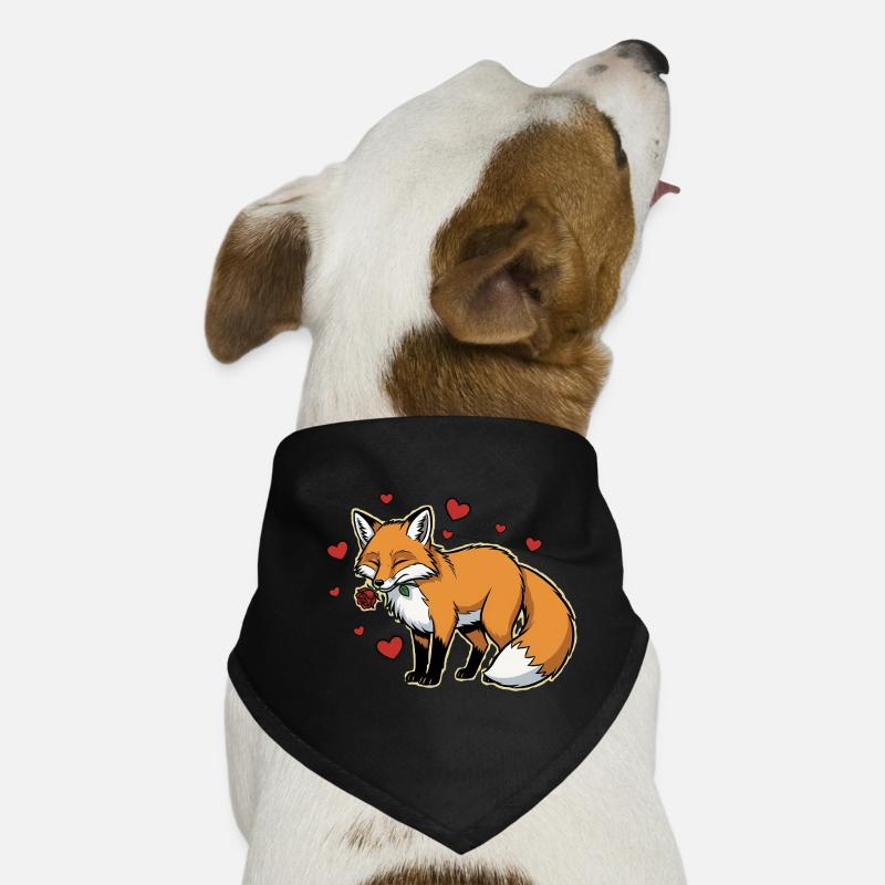 Romantischer Fuchs mit Rose Hunde-Bandana