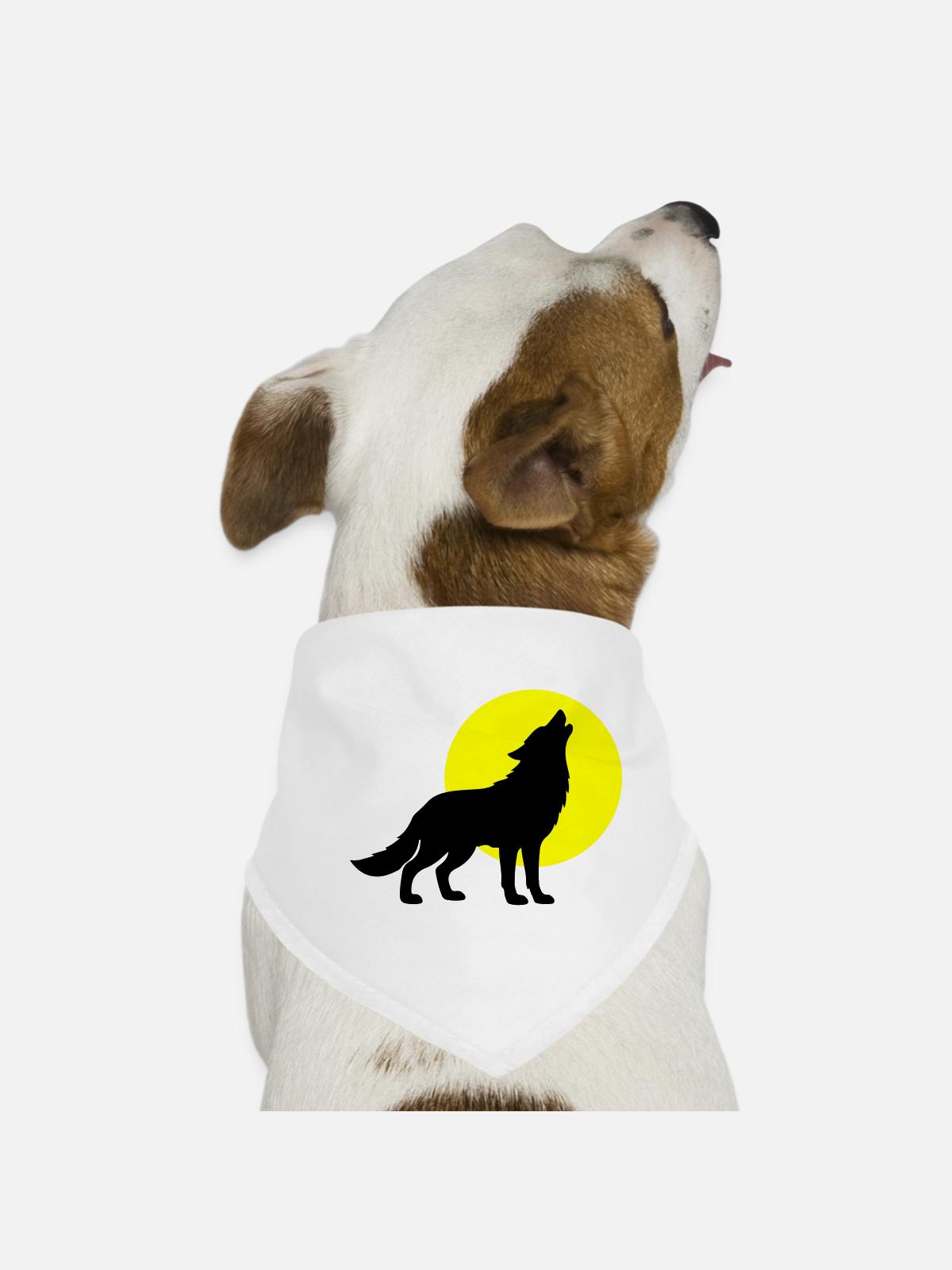 Wolf Silhouette - Dog Bandana - white - Front