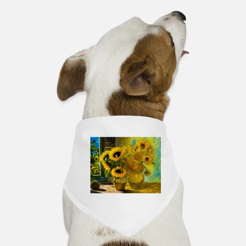 Sunflower Still Life Canvas Dog Bandana