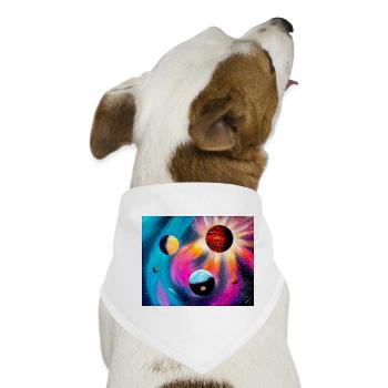 Farbenfrohe Galaxie - Hunde-Bandana - Weiß - Vorne