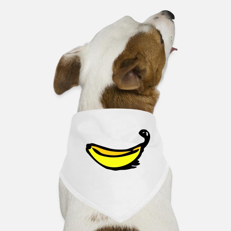 Banane - Hunde-Bandana - Weiß