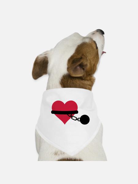coeur enchaîné - Bandana pour chien - blanc