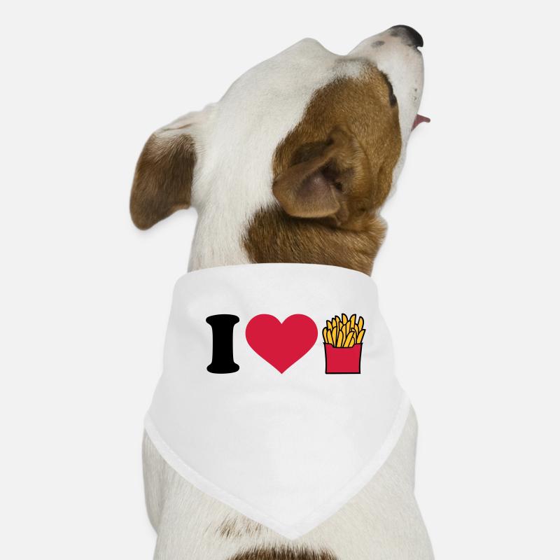 I love Pommes frites Bandana pour chien