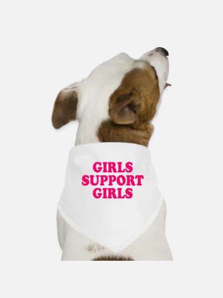 girls support girls - Hunde-Bandana - Weiß - Vorne