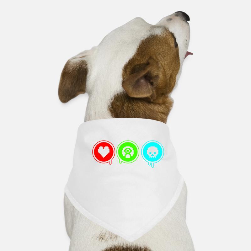 Amour, Rétro, Mort | Impression couleur librement sélectionnable! Bandana pour chien