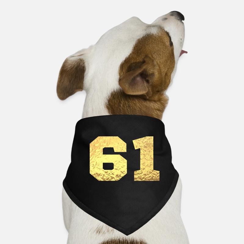Numéro 61 paillettes doré - 61e anniversaire Bandana pour chien