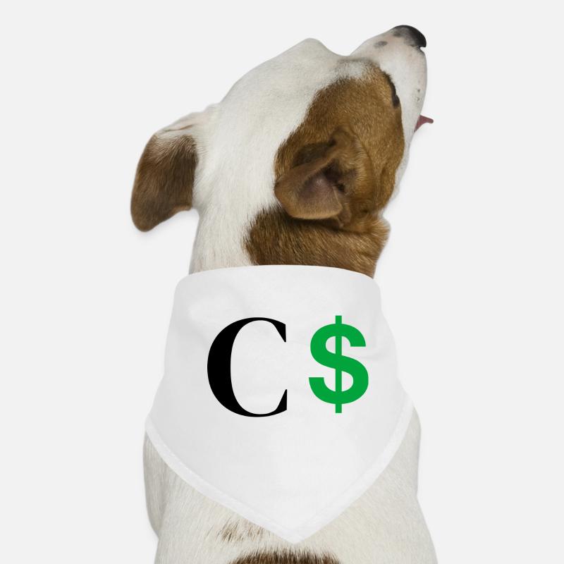 Buchstabe c Dollar - Hunde-Bandana - Weiß